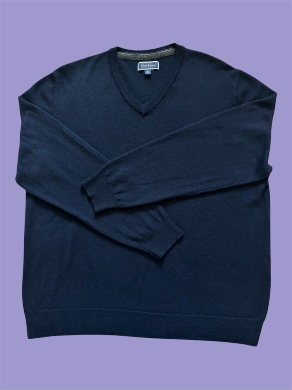 NAVY Wool Blend V-neck men’s size XXL-Quiet Luxury-Old Money-Minimalist